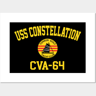 USS Constellation CVA-64 Tonkin Gulf Yacht Club Posters and Art